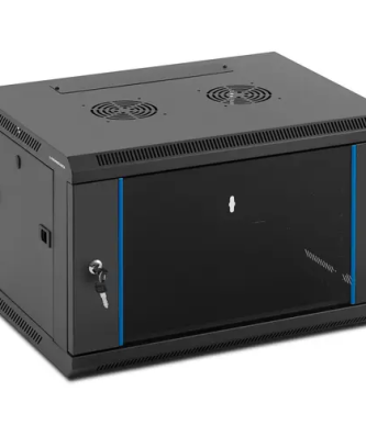 Baie serveur - 19 pouces - 6U - Verrouillable - 60 kg max. - Noir - 2 portes