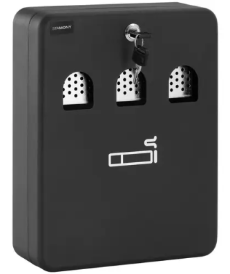 Cendrier mural - pour l'extérieur et l'intérieur - verrouillable - 30 x 23 x 8 cm