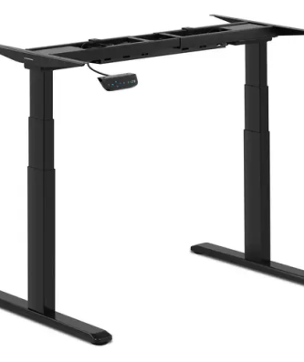 Bureau assis-debout (piètement) - 200 W - 125 kg - Noir