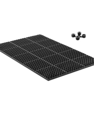 Tapis caoutchouc annulaire - 150 x 90 x 1 cm - avec pièce de jonction correspondante