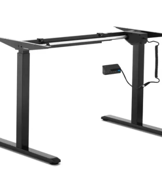 Bureau assis-debout (piètement) - 120 W - 80 kg - Noir