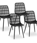 Chaise - Lot de 4 - 150 kg max. - Surface d'assise de 46,5 x 45,5 cm - Coloris noir