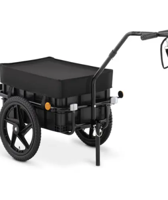 Remorque vélo cargo - 35 kg - Réflecteurs - Bâche