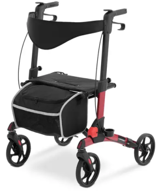 Déambulateur 4 roues - Rouge clair - 136 kg - 880 - 980 mm