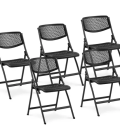 Chaise - Lot de 5 - 150 kg max. - Surface d'assise de 430 x 430 x 440 mm - Coloris noir - Conception pliante