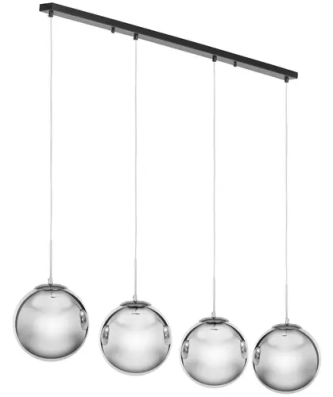 Plafonnier - 4 ampoules - verre fumé