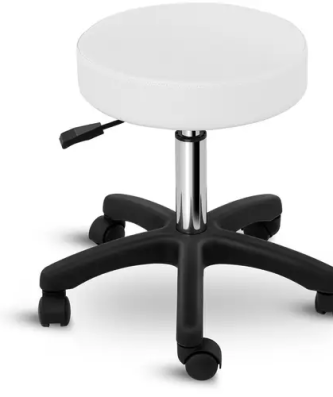 Tabouret de bureau - 450 - 580 mm - 150 kg - Blanc