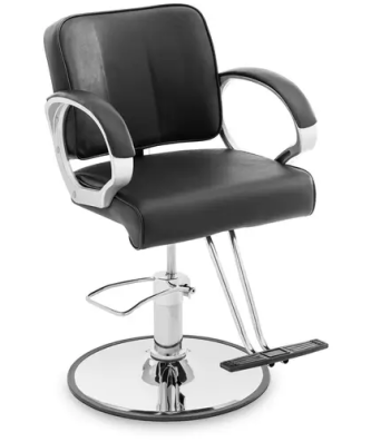 Fauteuil de coiffeur - repose-pieds en T - 50 - 60 cm - 180 kg - noir