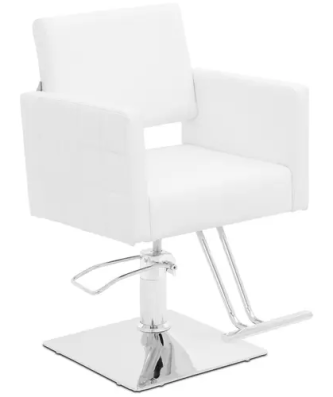 Fauteuil de coiffeur Ribbleton avec repose-pieds - hauteur d'assise 45-55 cm - 150 kg - Blanc