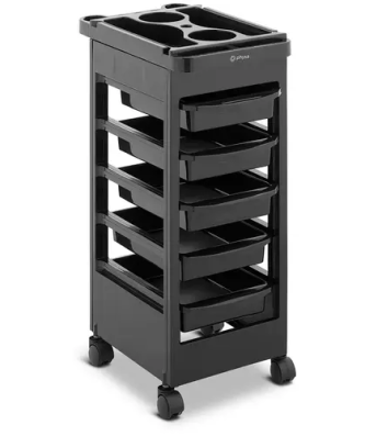 Charriot pour salon de coiffure - 10 kg - 5 tiroirs - Plateau de 495 x 315 mm