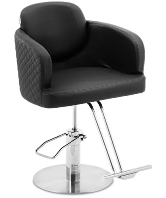 Fauteuil de coiffeur avec repose-pieds - 870 - 1020 mm - 200 kg - Noir, Argent