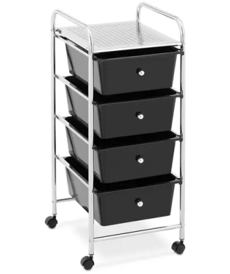 Chariot coiffure - 4 tiroirs - noir