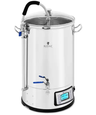 Cuve de brassage - 30 l - 2,500 W - 25 - 100 ° C - Acier inoxydable - Écran LCD - Minuterie