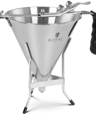 Entonnoir à piston - 1,8 l - Acier inoxydable - 3 buses - Poignée ergonomique