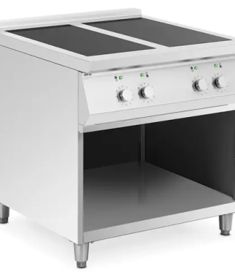 Cuisinière induction - 17 000 W - 4 plaques de cuisson - 260 °C - Compartiment de rangement - Royal Catering