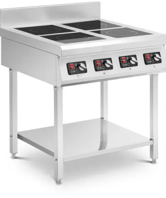 Plaque à induction sur pieds - 4 x 20 cm - 10 niveaux - minuterie - Royal Catering