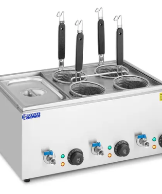 Cuiseur à pâtes avec 4 paniers et bac GN 1/3 - Température : 30 - 110 °C