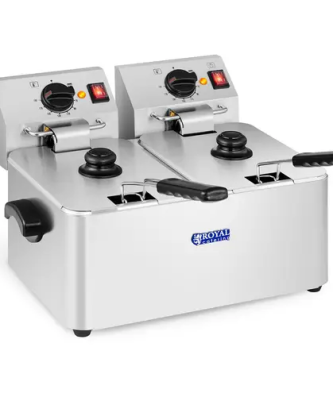 Friteuse électrique - 2 x 8 l au total / 2 x 4 l d’huile - Thermostat EGO