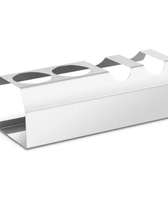 Support hot dog - 2 compartiments - 2 bouteilles de sauce - Inox