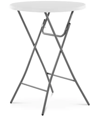 Mange-debout pliant - Ø 800 x 1 100 mm - Royal Catering - 100 kg - Intérieur / extérieur - Blanc