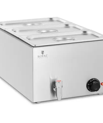Bain-marie - 600 W - 3 x GN 1/3 - Robinet de vidange