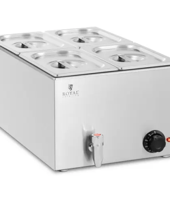 Bain-marie - 600 W - 4 x GN 1/4 - Robinet de vidange