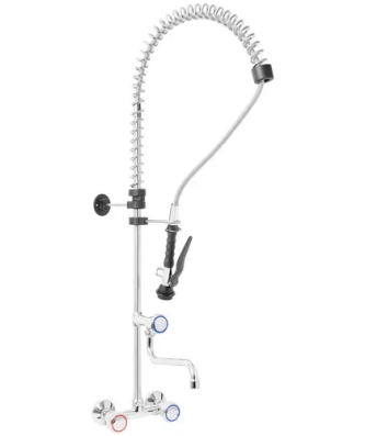 Robinet douchette 2 trous - Flexible de 1000 mm - Bec de 220 mm - Manettes rondes