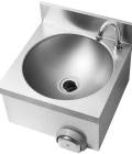 Lave-main à commande fémorale - Robinet compris - Acier inoxydable / laiton chromé - Bec de 140 mm