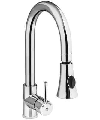 Mitigeur cuisine avec douchette extractible - Laiton chromé - Flexible de 1200 mm