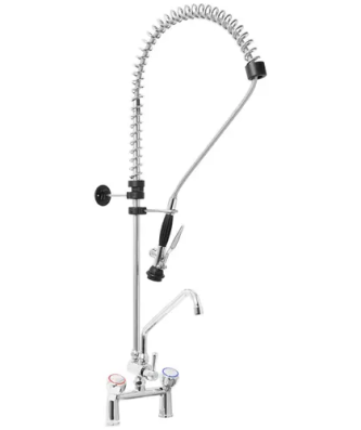 Robinet douchette 2 trous - Flexible de 1000 mm - Bec de 250 mm - Manettes rondes