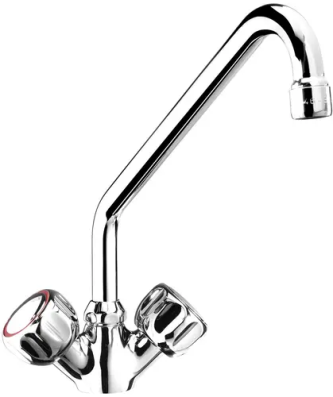 Robinet mélangeur - Laiton chromé - Bec de 250 mm