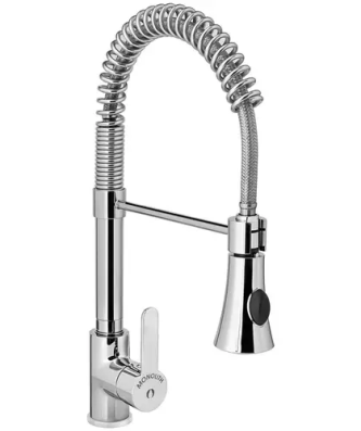 Mitigeur cuisine avec douchette - Laiton chromé - Flexible de 430 mm