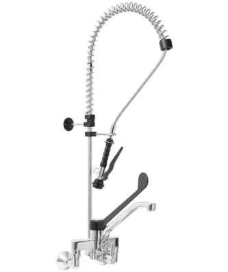 Robinet douchette 2 trous - Flexible de 1000 mm - Bec de 255 mm - Levier médical