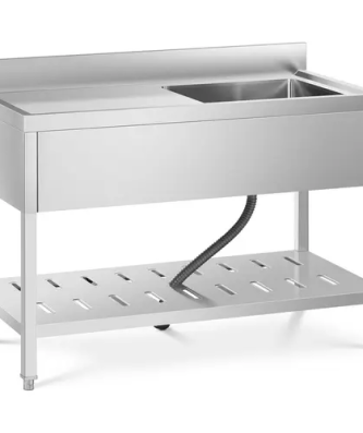 Évier professionnel - 1 bac - Inox - 49 x 42 x 24,5 cm