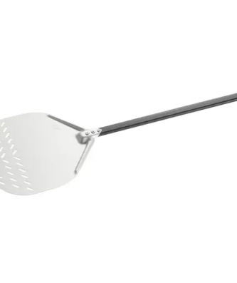 Pelle à pizza - 32 x 32 cm - Tête perforée - Manche : 120 cm - Aluminium (anodisé)