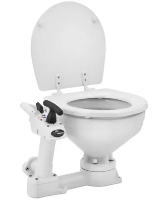 WC marin avec pompe manuelle - cuvette céramique - pratique et compact