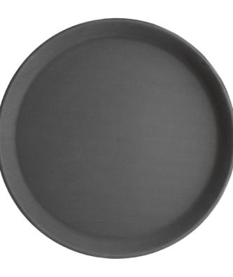 Plateau antidérapant en plastique Olympia Kristallon rond noir 356mm