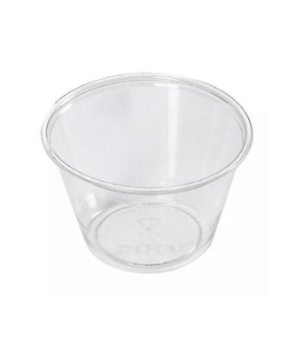 Pot à sauce plastique transparent avec couvercle 266 ml - par 50