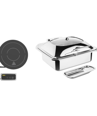 Ensemble chafing dish induction Olympia GN 1/2 avec support