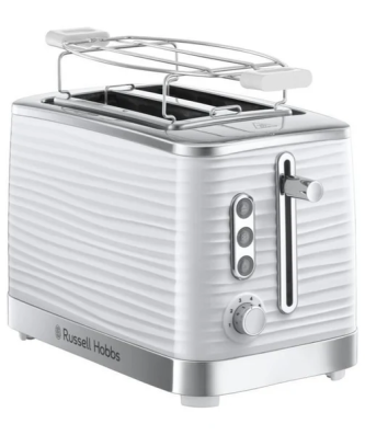 24370-56 Toaster Grille Pain Xl Inspire, Controle Brunissage, Decongele, Rechauffe, Chauffe Viennoiserie - Blanc Russell Hobbs