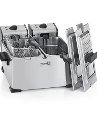 Friteuse inox double cuve 7 L 4000 W KCPFR70X Kitchen Chef Professional