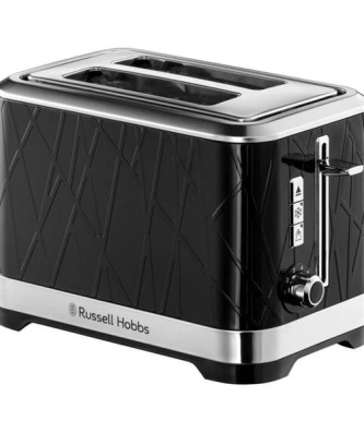 28091-56 Toaster Grille-pain Structure, Liftn Look, Fentes Xl, Cuisson Ajustable, Rechauffe Viennoiseries - Noir Russell Hobbs