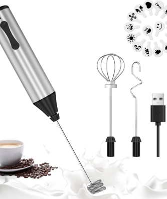 Mousseur à Lait Électrique 3 en 1 gris noir Vendos85