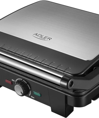 grille viande électrique 29 X 24 cm 2800W gris noir Adler