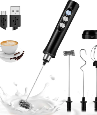 Mousseur à Lait Électrique Rechargeable USB noir Vendos85