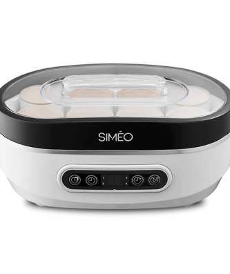 Yaourtière automatique 4 programmes 20 W blanc et noir Simeo