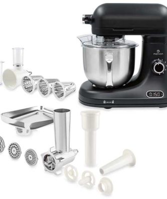 Lot robot pâtissier avec kit hachoir à viande et kit tranchoir et râpes