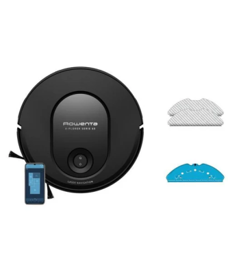 X-plorer Serie 65 Robot Aspirateur Laveur, Technologie Laser, Nettoyage Méthodique, Design Ultra Fin Rr8l65wh Rowenta