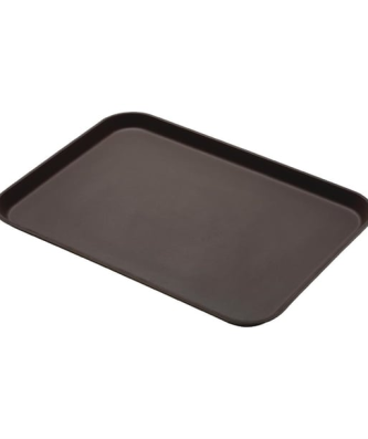 Plateau de service rectangulaire fibre de verre antidérapant Camtread Cambro bronze 450x650mm