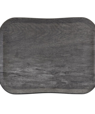 Plateau polyester Century aspect naturel bois Cambro chêne gris 360 x 460mm